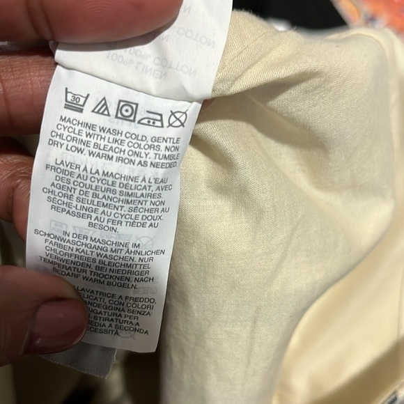 J Crew Striped Linen Crossover Wrap Mini Skirt Size 8 Cream Navy Blue - Picture 9 of 9